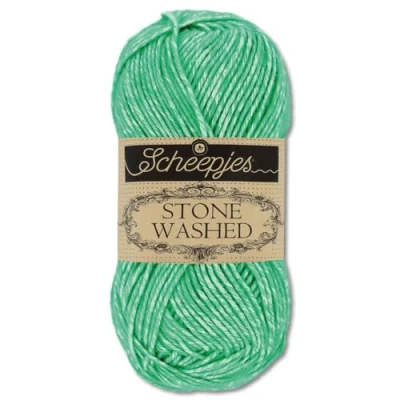 Image of Frida&#039;s Wollhaus Scheepjes 50 g Stone Washed Knitting Crochet Silky Soft Wool Yarn 36 Colours (826 Fosterite)