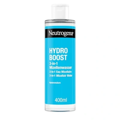 Image of Neutrogena Hydro Boost 3 in 1 Micellar Water (400 ml), Moisturising Face Cleanser with Hyaluronic Acid, Gentle Makeup Remover Without Rubbing, Suitable for Sensitive Skin