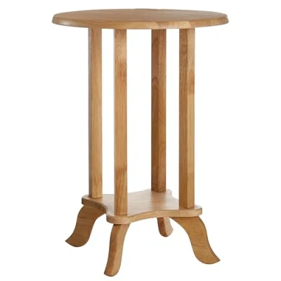 Image of Premier Housewares Small Side Table for Living Room Wooden Round Bedside Storage Corner End Bedroom, Sofa, Nightstand Telephone Home, Office
