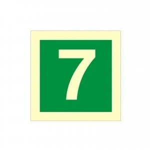 Image of Glow In The Dark Number 7 Sign 100mm x Rigid Plastic
