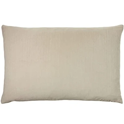 Image of furn. Contra Velvet Rectangular Feather Filled Cushion Natural One Size