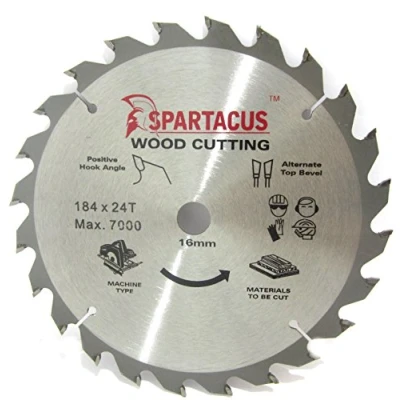 Image of Spartacus 184mm Diameter x 24 Teeth 16 Bore Wood Cutting Circular Saw Blade Fits Makita SR1800 5801B