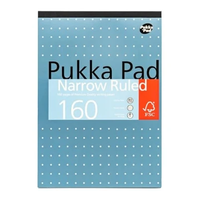 Image of Pukka Metallic Refill Pad Headbound Punched Feint Ruled 6mm Margin 160pp 80gsm A4 REF 6253 [Pack 6]