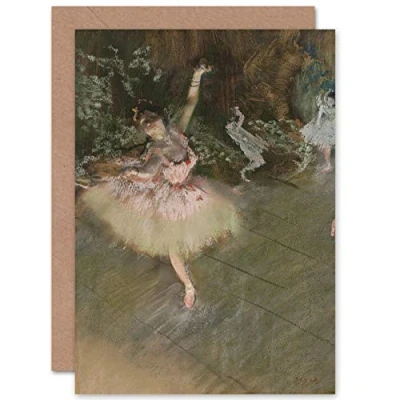 Image of Artery8 Edgar Degas The Star Dancer on Stage Ballet Fine Art Greeting Card Plus Envelope Blank Inside