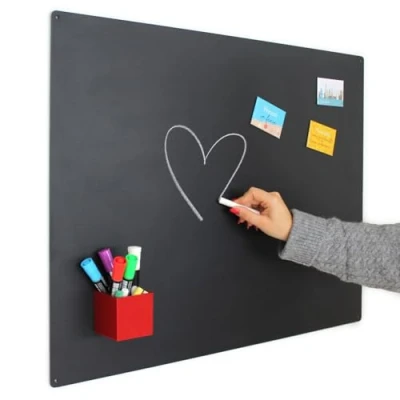 Image of KalaMitica Large Magnetic Blackboard for Wall Writable and Erasable Chalkboard, Black Charcoal Board 74x57cm