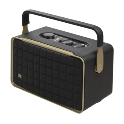 Image of JBL Authentics 300 Portable Smart Home Speaker with Built in Wi Fi and Music Streaming, Voice Assist Bluetooth Connectivity, Retro Design Black