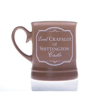 Image of Boxer Gifts Lord Crapalot Funny Gift Mug for Him Rude Offensive Secret Santa Friend Husband Colleague,White,brown