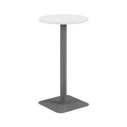Image of Vivace 600mm High Table White Top and Silver Legs Ref CH2685SVWH