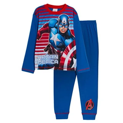 Image of Boys Captain America Pyjamas Blue 4 5 Years