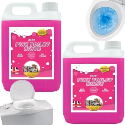 Image of 2.5L Pink Toilet Rinse Disinfectant Bottles For Caravans, Motorhome &amp; Portable Toilets (2)