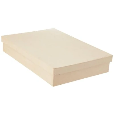 Image of Décopatch Ref BT032O A4 Rectangular Box Papier Maché Object to Decorate 22 x 32 5.5cm with Papers &amp; PaperPatch Glue, Glitter, Paints, Brown
