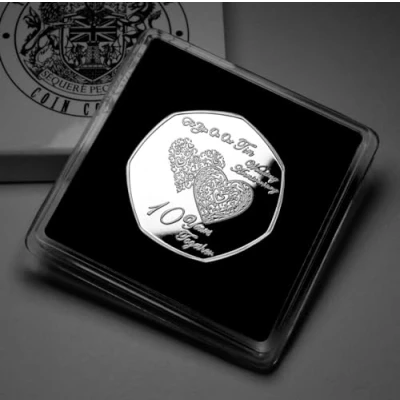 Image of The Commemorative Coin Company For You ON OUR 10th TIN WEDDING ANNIVERSARY Commemorative. Gift Case. Gift/Present. 10 Years