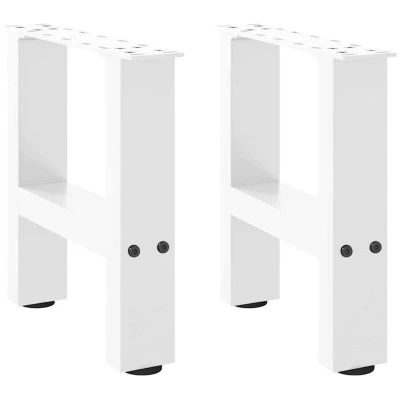 Image of vidaXL Coffee Table Legs White 2 pcs 30x(30 31) cm Steel