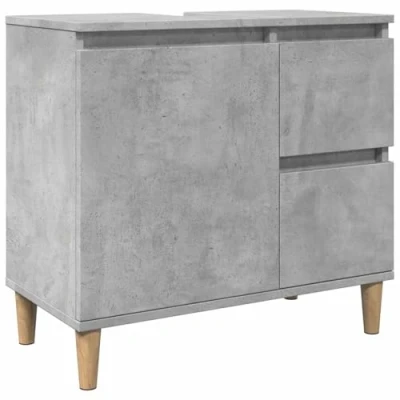 Image of vidaXL Sink Cabinet Vanity Unit with Drawers in Concrete Grey Bathroom Storage Cupboard Engineered Wood 65x33x60 cm