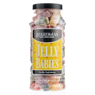 Image of Original Jelly Babies Retro Sweets Gift Jar By Berrymans Sweet Shop Classic Sweets, Traditional Taste.