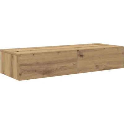 Image of vidaXL wall shelf with drawers artisian oak 100x36x19 cm floating engineered wood