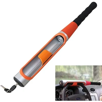 Image of Heavy Duty Universal Baseball Bat Style Car Steering Wheel Lock Durable Anti Theft Security Device with Siphonate Keys