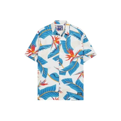 Image of Superdry Men&#039;s Hawaiian r1 s/s Shirt (Medium), Optic Paradise, L