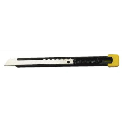 Image of OLFA S Cúter compacto con bloqueo automático, Mango metálico y cuchilla de 9 mm