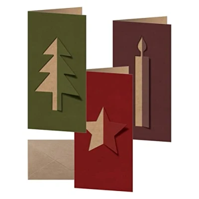 Image of SIGEL DS082 Set of Christmas Cards &quot;Cut out style&quot;, DL, 10 cards, easy to print