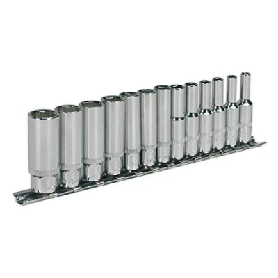 Image of Sealey Premier Socket Set 13pc 1/4&quot;Sq Drive Deep WallDrive® Metric