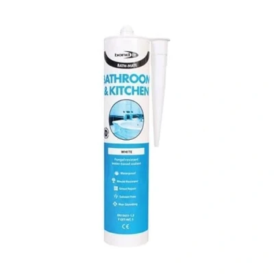 Image of Bond It Bath Mate Bathroom &amp; Kitchen Acrylic Silicone Sealant Water Based White Fungal Resistant Sealer