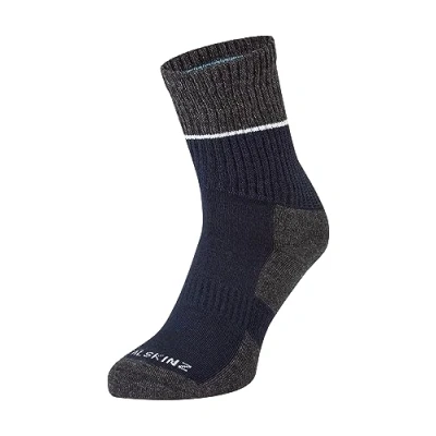 Image of SEALSKINZ unisex Thurton Solo Sock, Azul marino/gris piedra/beis.,