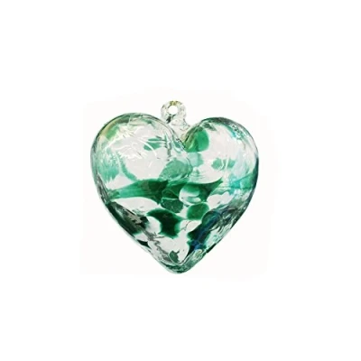 Image of The Milford Collection Birthstone Heart May Emerald
