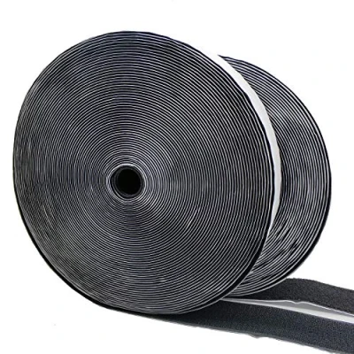 Image of Eroilor 25 Meter (82 ft) Long 50mm (2 inch) Width Hook and Loop Tape Self Adhesive Black