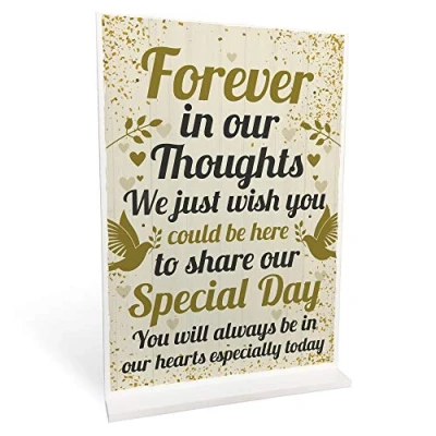 Image of RED OCEAN Wedding Memory Memorial Table Decoration Standing Plaque Keepsake