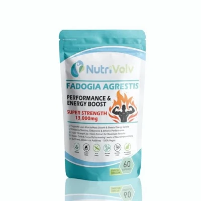 Image of Nutrivolv Fadogia Agrestis 13,000mg 60 Capsules Super Strength 20:1 Extract Lean Muscle Growth Recovery Athletic Performance Energy Stamina Endurance Boost Vegan Supplement