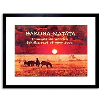 Image of Wee Blue Coo Hakuna Matata No Worries Africa Quote Motivation Framed Wall Art Print