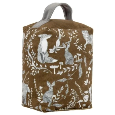 Image of furn. Buckthorn Woodland Velvet Door Stop Brown One Size