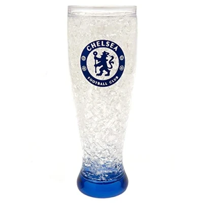 Image of Chelsea FC Slim Freezer Tankard (One Size) (Clear/Royal Blue)