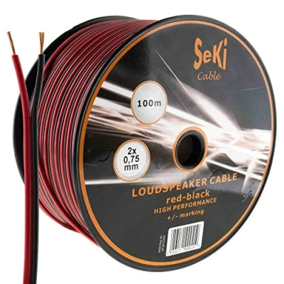 Image of Speaker Cable 2 x 0.75 mm² 100 m Red/Black CCA Audio