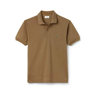 Image of Lacoste Classic Fit Mens Beige Polo Shirt Cotton Size Small