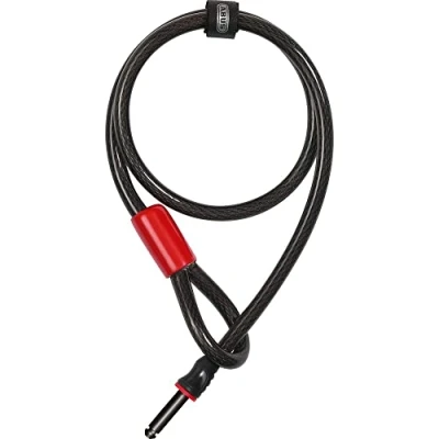 Image of ABUS frame lock plug in Cable Adaptor 12/100 Bicycle with 100 cm length 12 mm thick steel cable, black