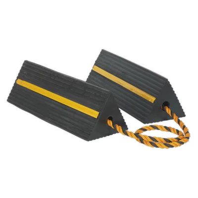 Image of Sealey Heavy Duty Rubber Wheel Chocks Pair