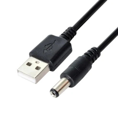 Image of CY DC 5V USB 2.0 A Type Male To 5.5 x 2.1mm power Plug Barrel Connector adpter Black cable 80cm