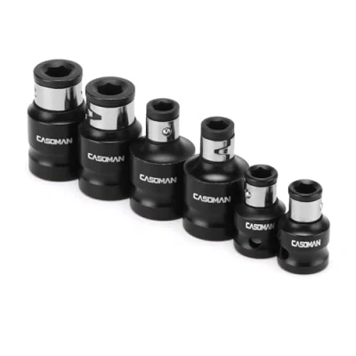 Image of CASOMAN Bit Socket Adapter Set 1/4&quot;Hex *3/8&quot; Drive 1/4&quot;Hex*1/2&quot; 5/16&quot;Hex *1/2&quot; 1/4 Inch Dr. Hex Power Holder,&amp; 5/16&quot; Holder 6 Piece Impact Coupler