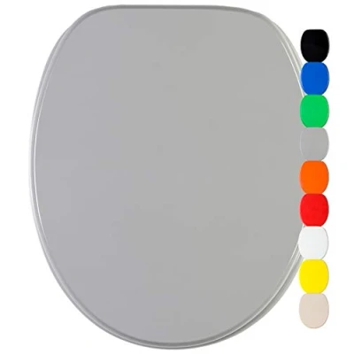 Image of Sanilo Soft Close Toilet Seat, Wide Choice of Monochrome Seats, Stable Hinges, Easy to Mount (Grey)