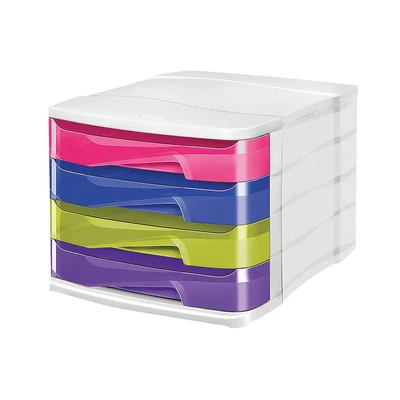 Image of Riviera by CEP 4 Drawer Desktop Unit Multicoloured 1003940511