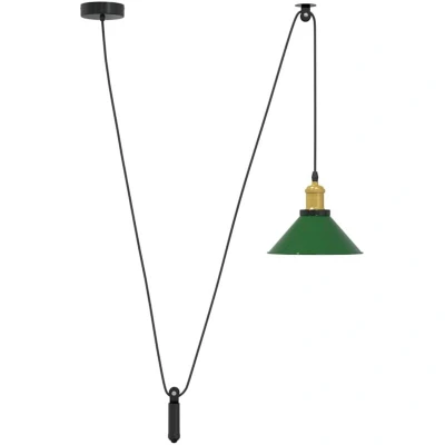 Image of vidaXL Pendant Lamp Height Adjustable E27 Gloss Green Ø 22 cm Metal