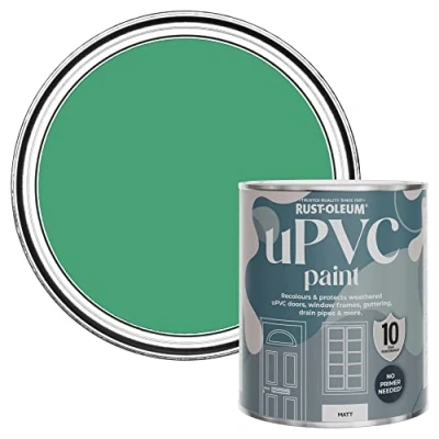 Image of Rust Oleum Green uPVC Door and Window Paint in Matt Finish Emerald 750ml