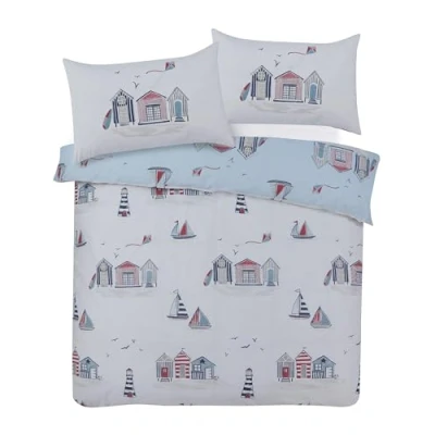 Image of Charlotte Andersen Seaside Nautical Bedding Double Beach Hut Duvet Cover Set (Double)