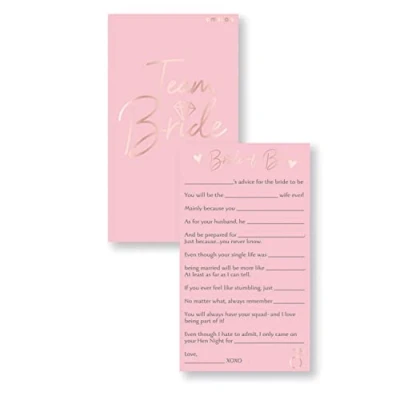 Image of amscan 9909909 Team Bride Hen Party Advice Cards 8 Pack, Multi