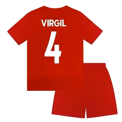Image of Liverpool FC Boys Virgil 4 Sublimation Short Pyjamas Red 12 13 Years