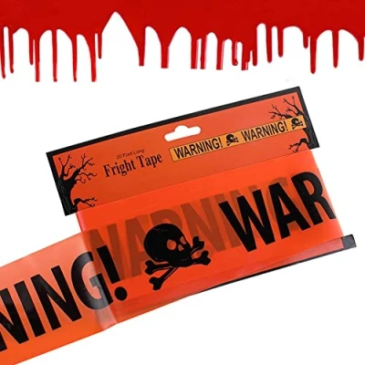 Image of Halloween Caution Tapes,Halloween Party Haunted House Props,Halloween Warning Tape for Danger Areas Decoration.(8cm x6m)