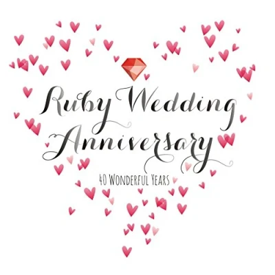 Image of Claire Giles Quill &quot;Ruby Wedding Anniversary&quot; Anniversary Card