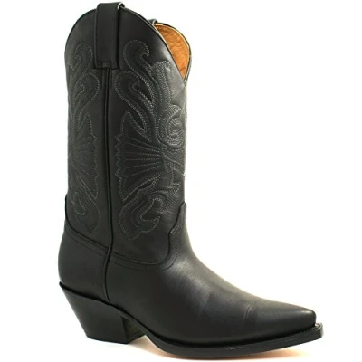 Image of Grinders Men&#039;s Buffalo Cowboy Boots, Black, 11 UK